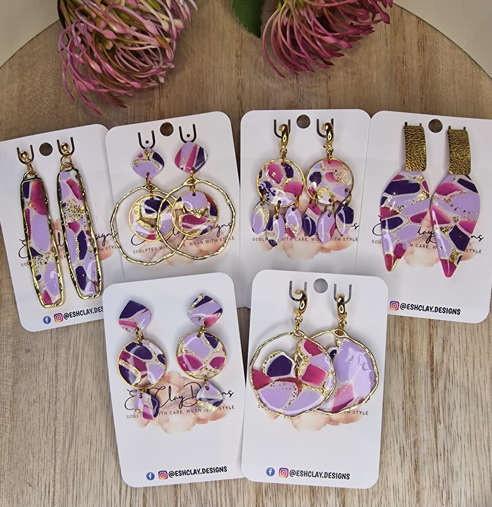 Purple and pink geode collection