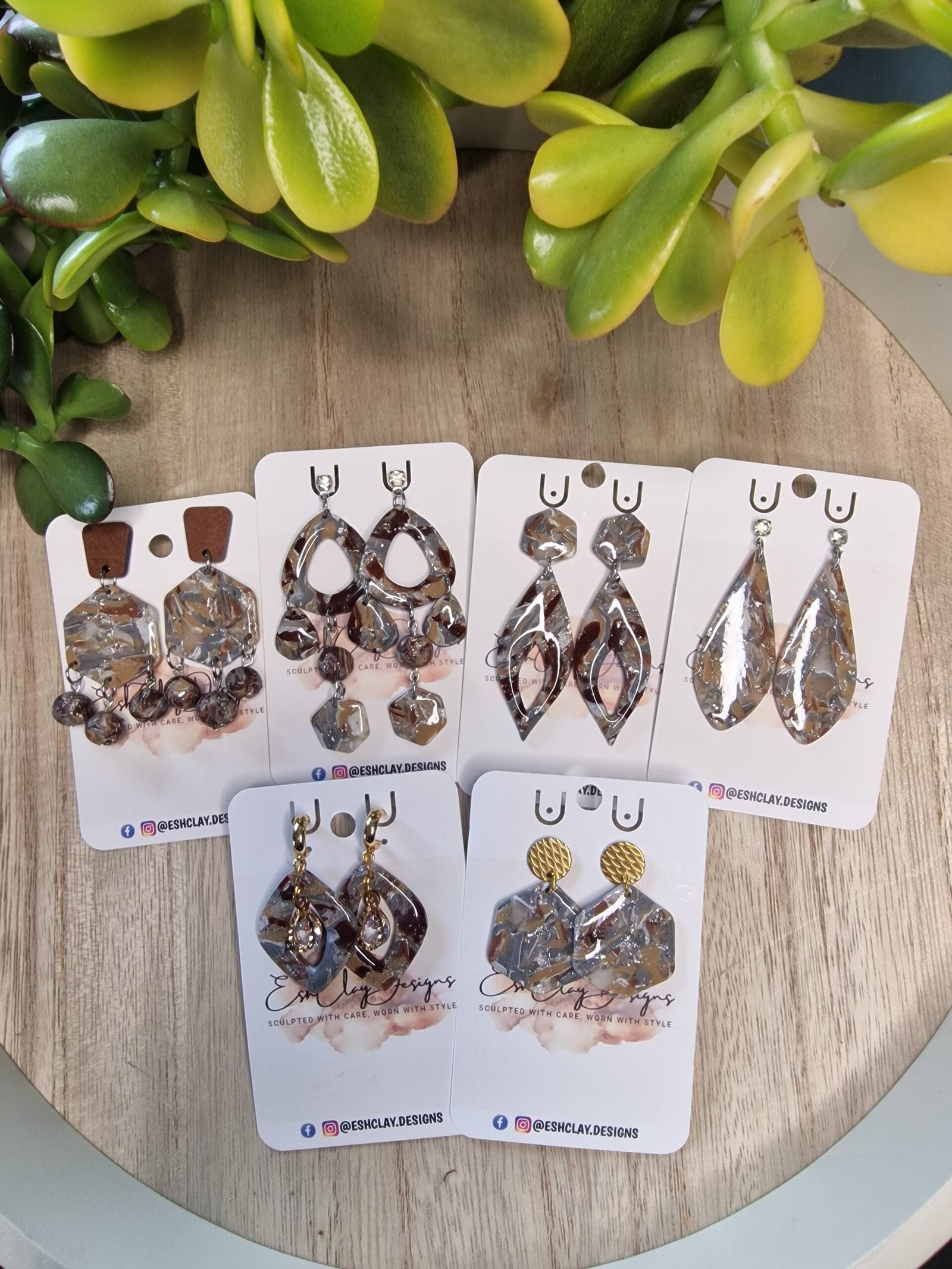 Brown and Silver Marbled Collection