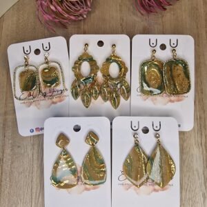 Green and gold geode collection